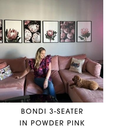 Modular Bondi 3-Seater Sofa in Powder Pink