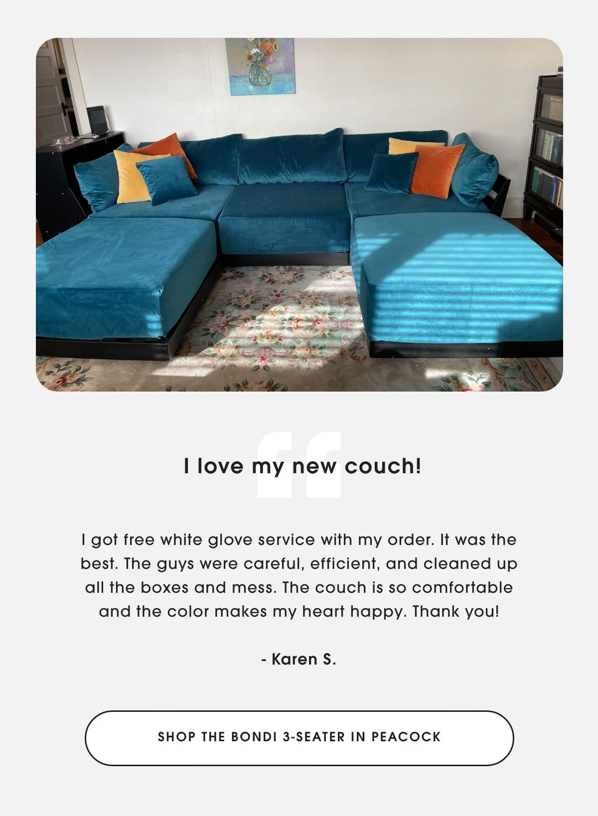 Modular Bondi 3-Seater Sofa in Peacock