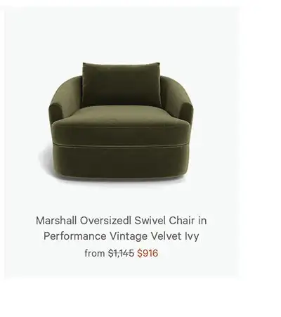 Marshall Oversized Swivel Chair 