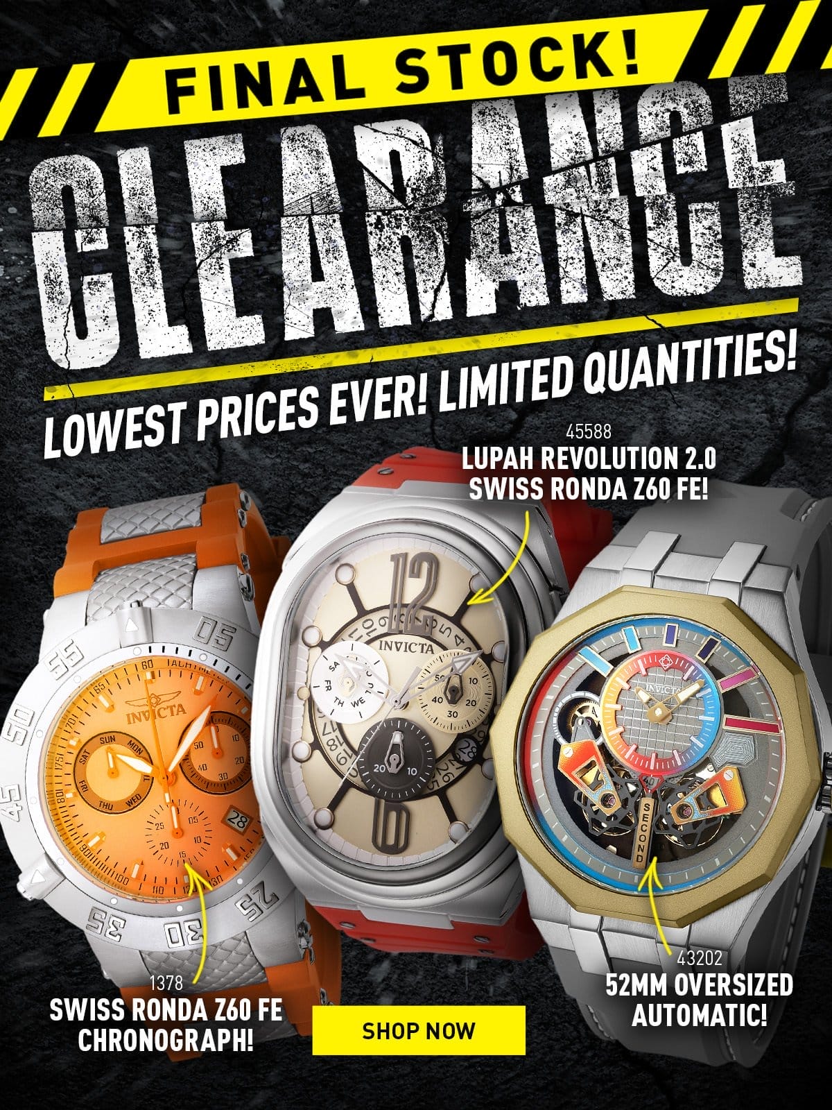 Clearance - Lowest prices ever! Limited quantities!