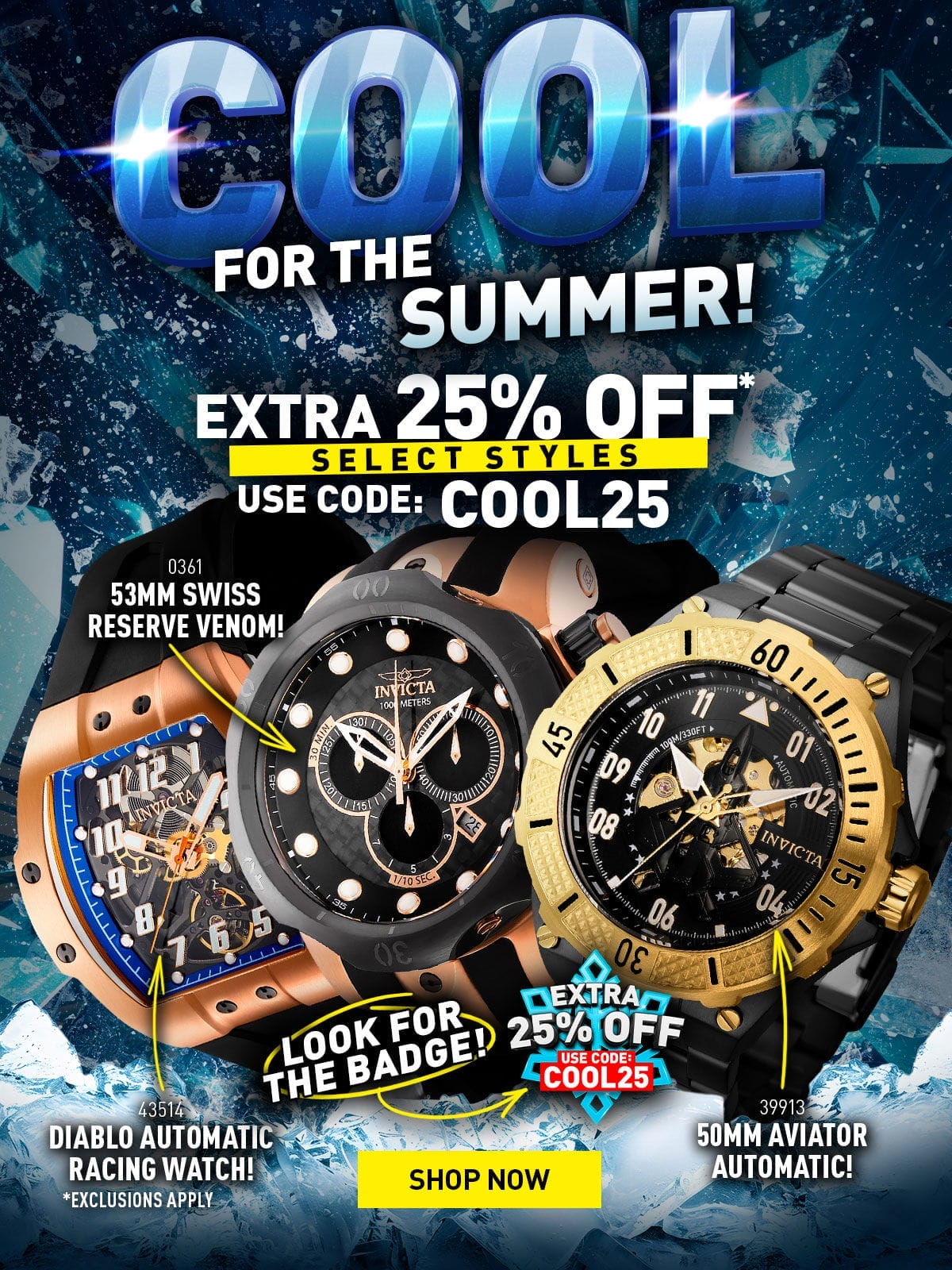 Cool for the Summer! - Extra 25% OFF Selected Styles - Use Code:COOL25