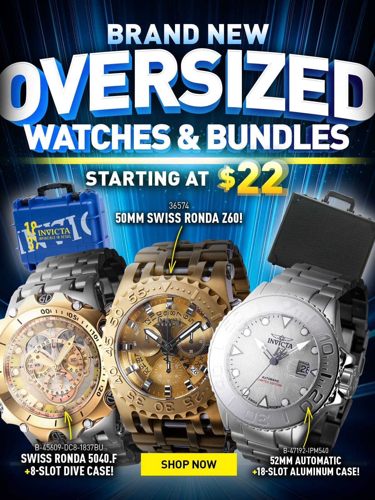 Brand new oversized watches - Starting at \\$22