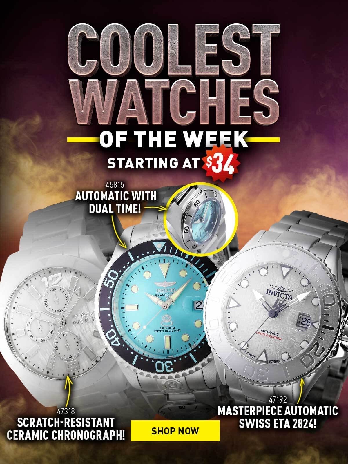 Coolest watches of the week - Starting at \\$34