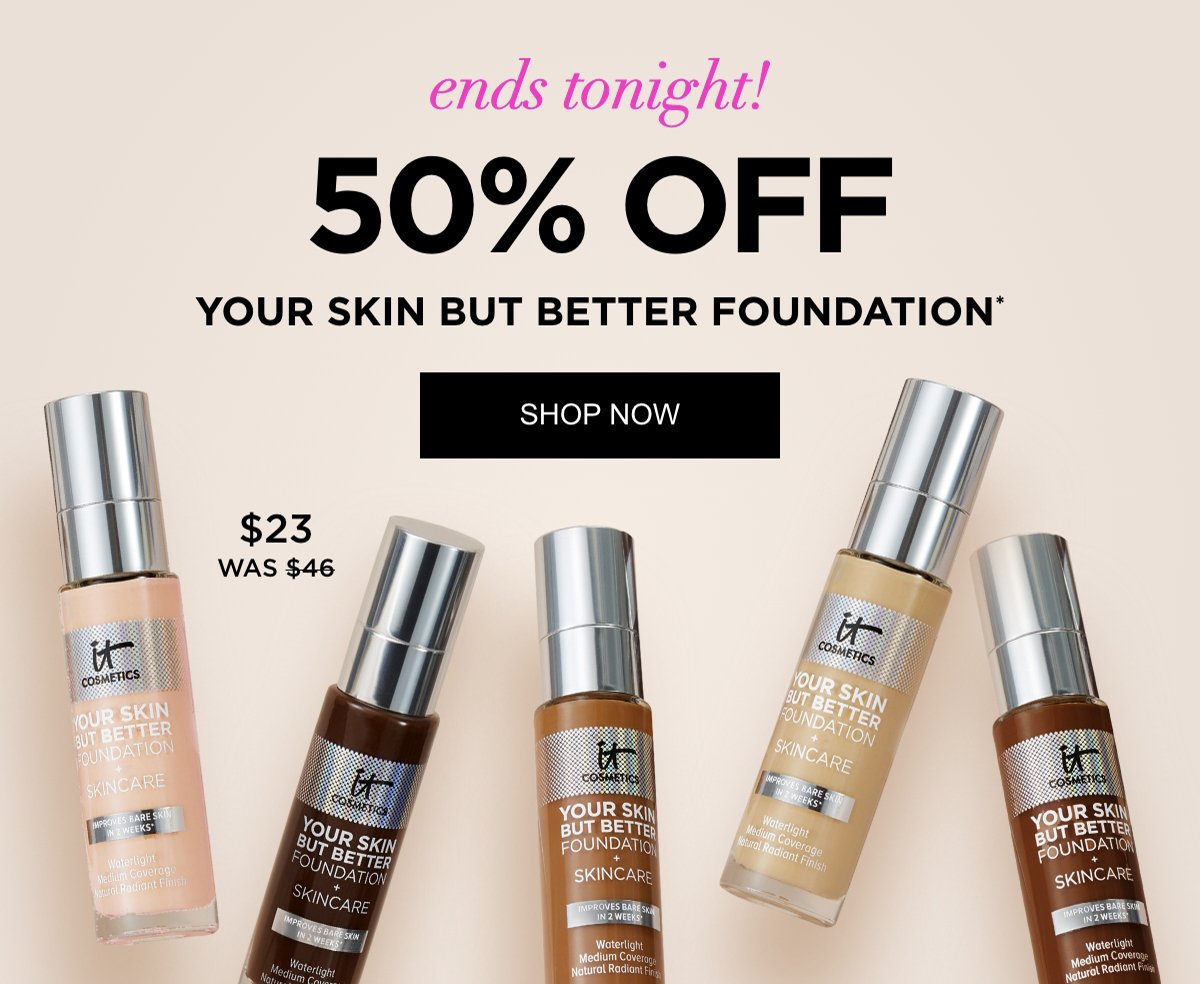 ends tonight! 50% OFF