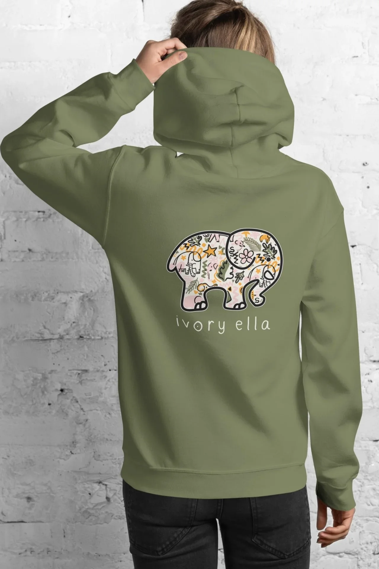 Image of Elephant Doodles Unisex Hoodie