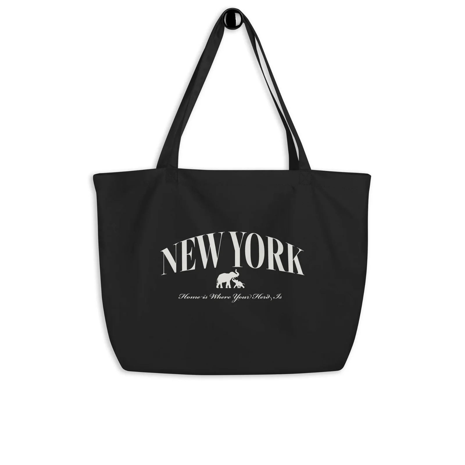 Image of Home Is Where Your Herd Is NYC Large Organic Tote Bag