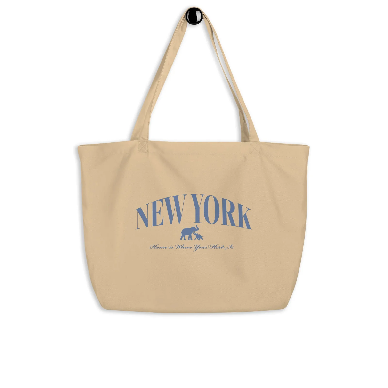 Image of Home Is Where The Herd Is NYC Large Organic Tote Bag