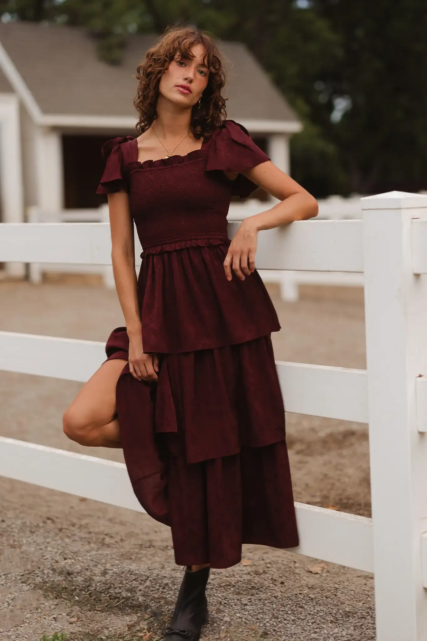 Image of Alana Dress in Mahogany