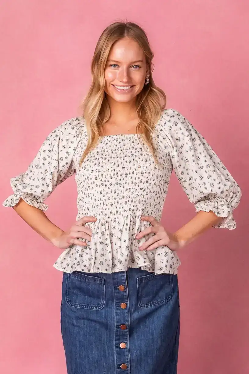 Image of Madeline Top in Blue - FINAL SALE