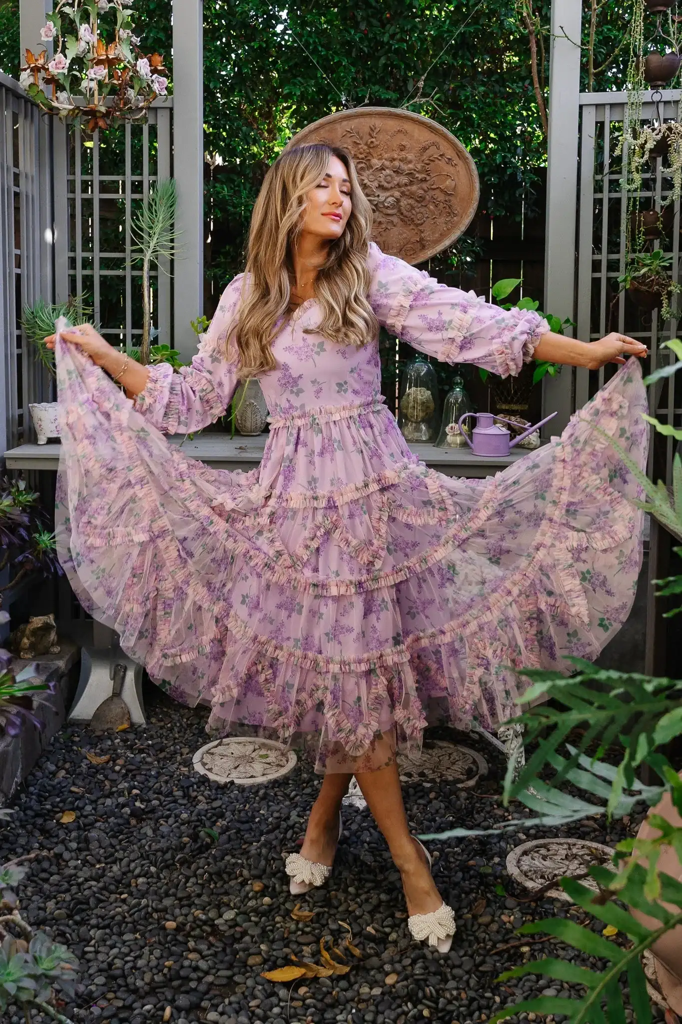 Image of Catherine Midi Dress in Lavender