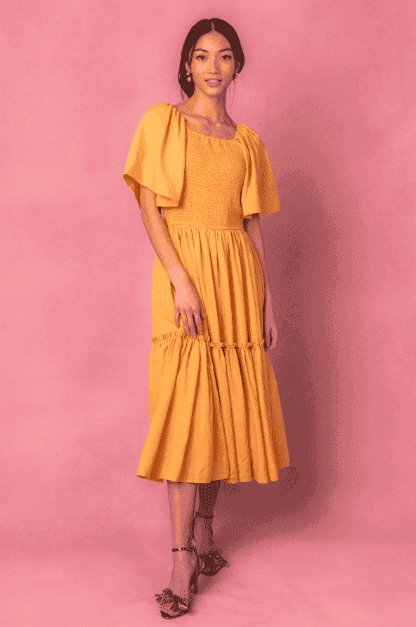 Lennon Dress in Mustard