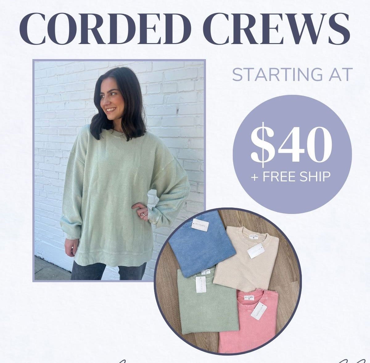 oversized corded crews