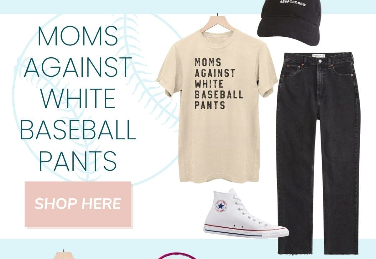 moms against white baseball pants