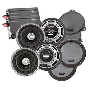 Kenwood eXcelon Front And Rear Speaker And Amplifier Package For Harley Touring 2014-2024