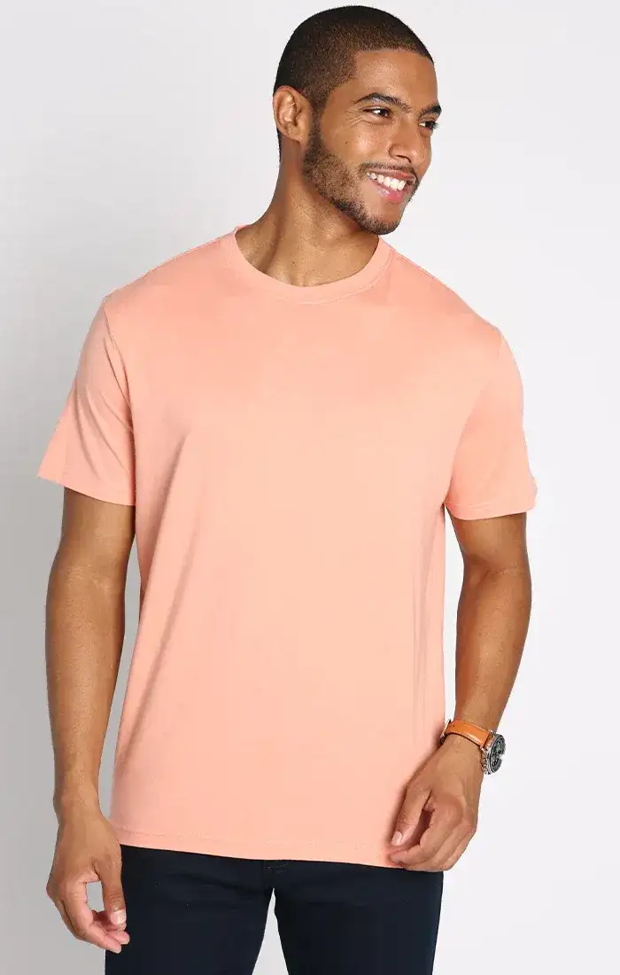 Image of Coral 100% Pima Cotton Tee