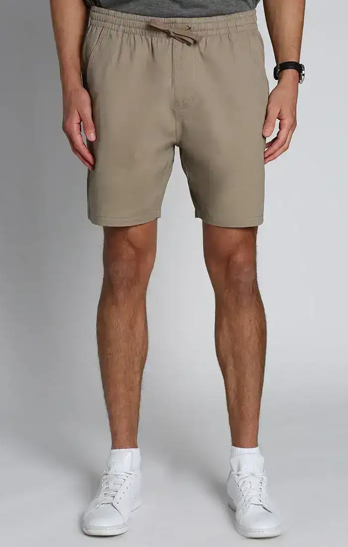 Image of Taupe Stretch Twill Pull On Dock Short