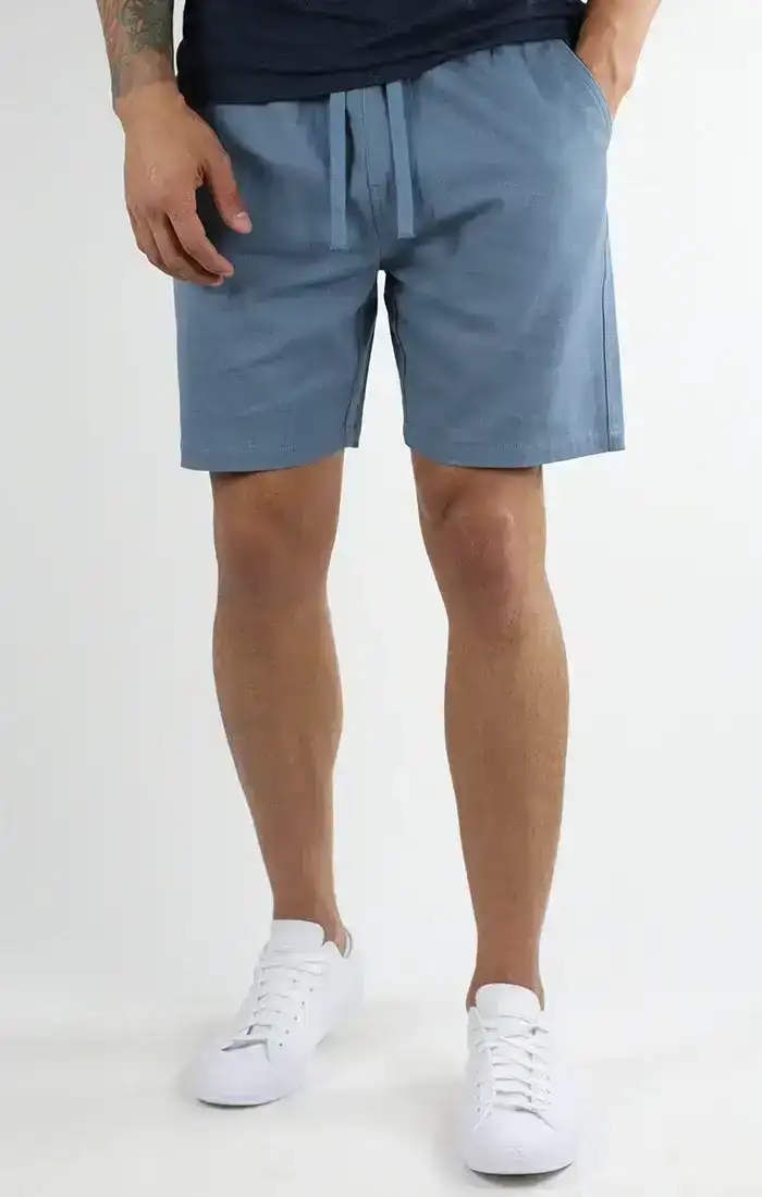 Image of Mid Blue Stretch Twill Pull On Dock Short