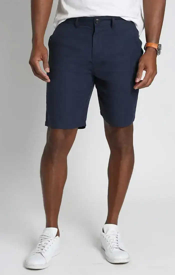 Image of Indigo Linen Blend Short