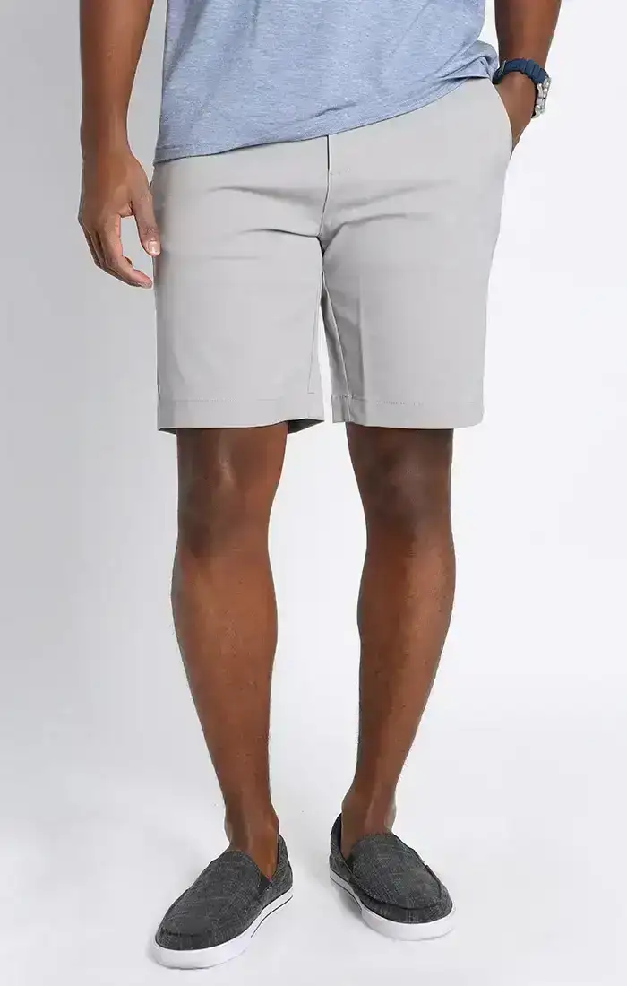 Image of Light Grey Poly Spandex Performance Tech Short