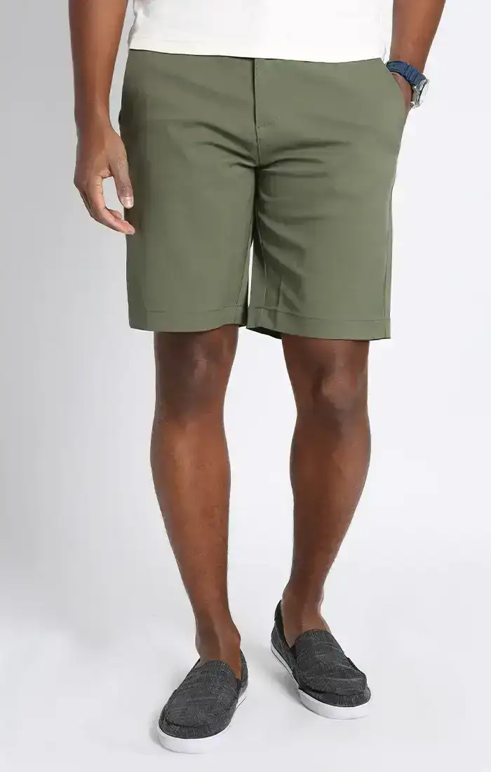 Image of Green Poly Spandex Performance Tech Short