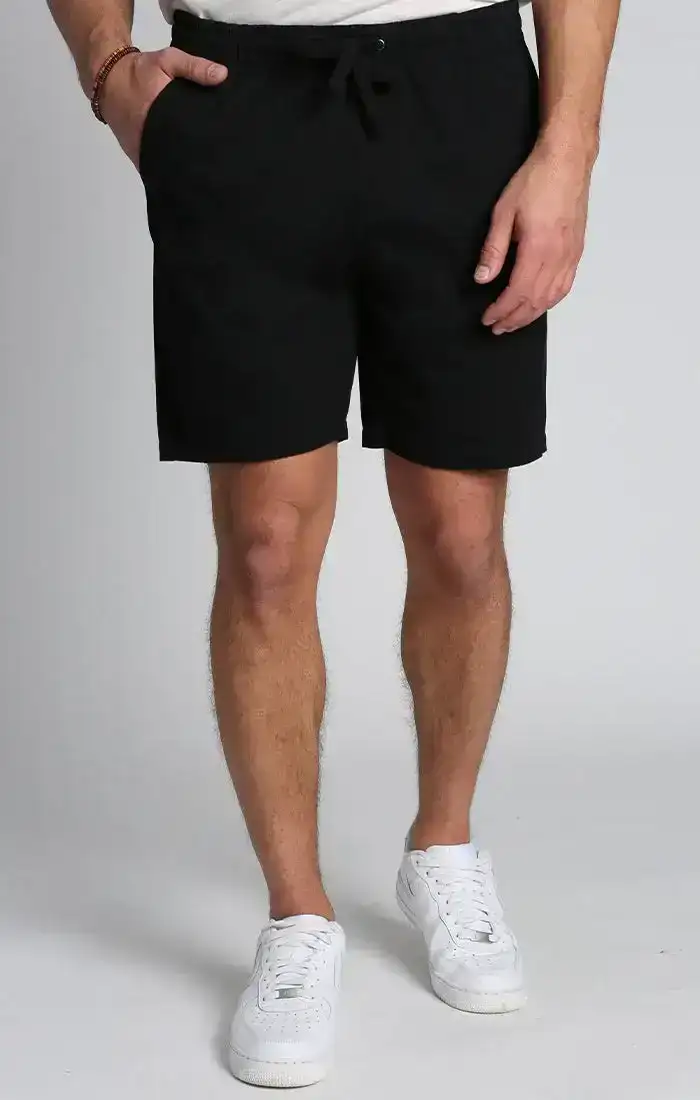 Image of Jet Black Stretch Twill Pull On Dock Short