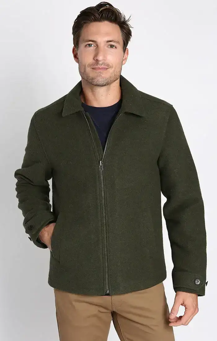 Image of Olive Davidson Full Zip Wool Blend Jacket