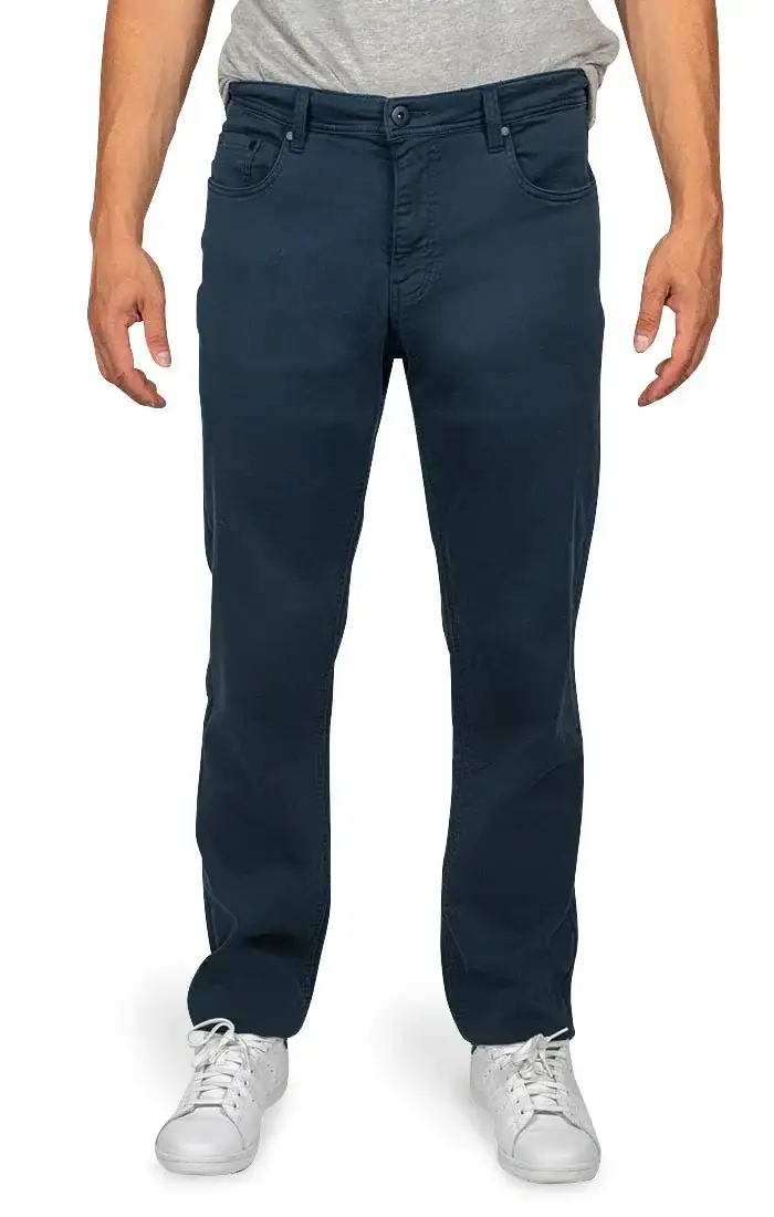 Image of Mid Navy Straight Fit Stretch Traveler Pant
