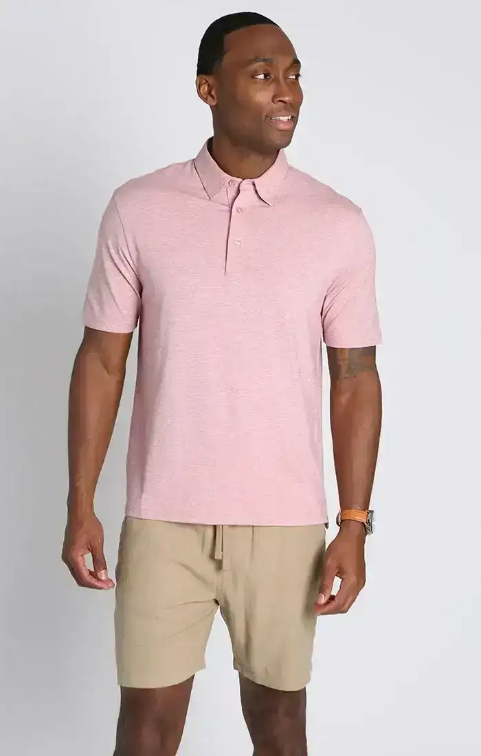 Image of Red Cotton Modal Polo Shirt