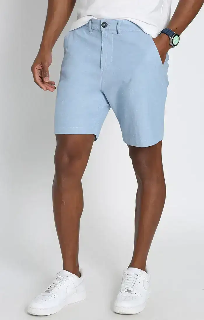 Image of Blue Stretch Chambray Short