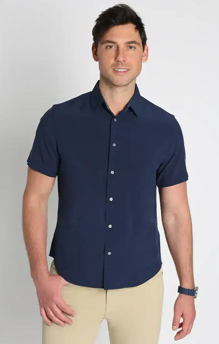 Image of Navy Gravityless Short Sleeve Shirt