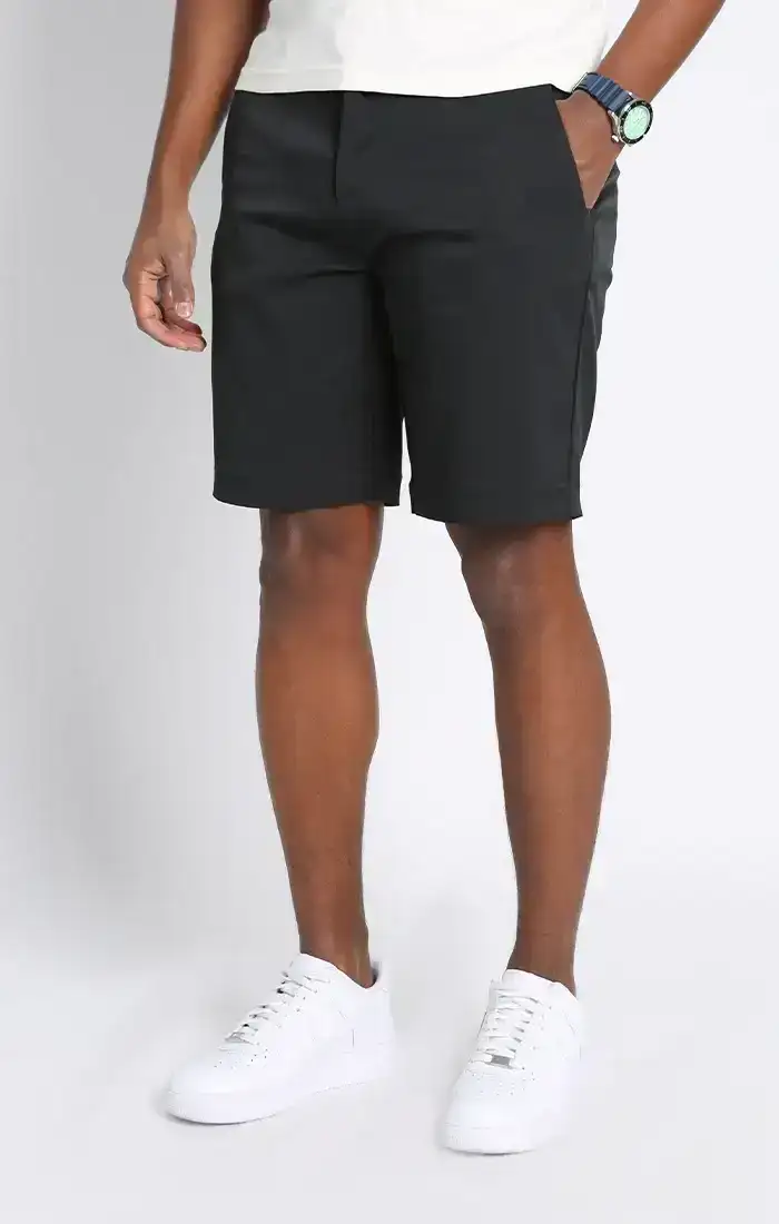 Image of Jet Black Poly Spandex Performance Tech Short