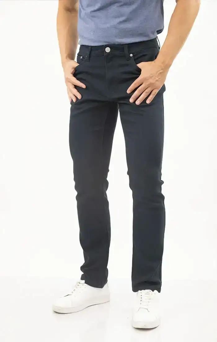 Image of Black Straight Fit 5 Pocket Summer Commuter Pant