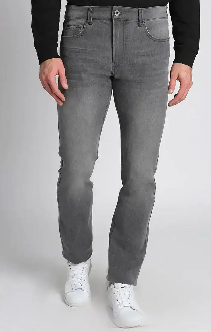 Image of Vintage Grey Straight Fit Stretch Denim