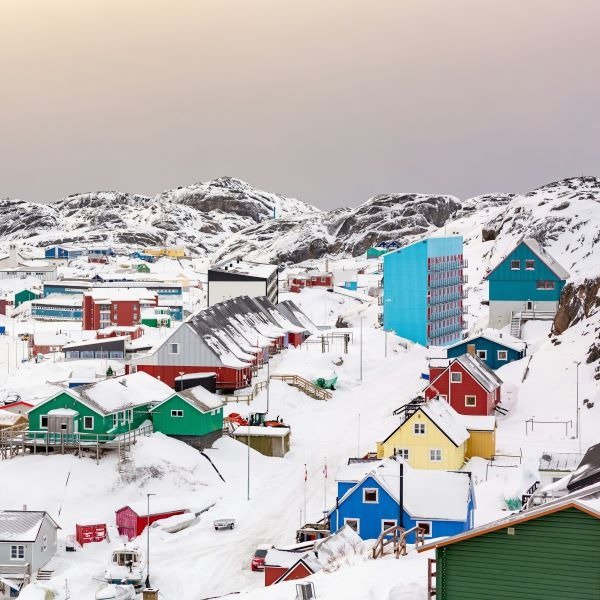 Multicoloured houses in Greenland.