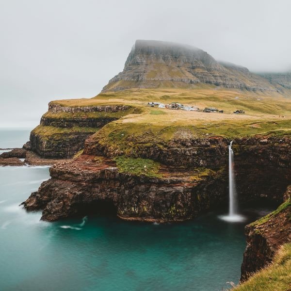 A waterfall in the Faroe Islands