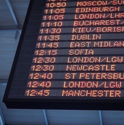 Airport destinations board