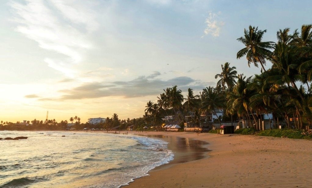 Sri Lankan beach at sunset