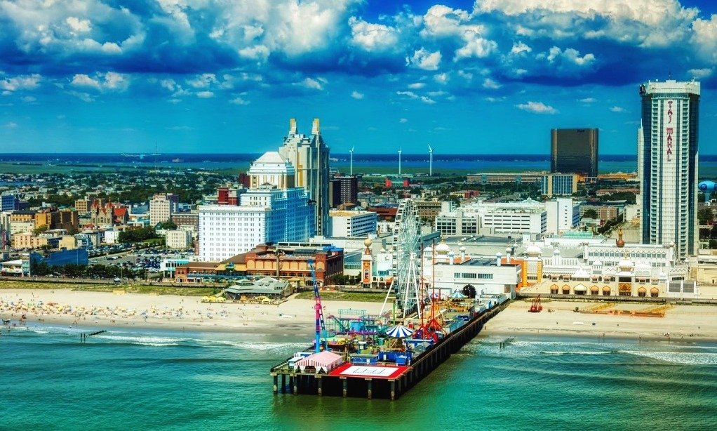 Atlantic City beach and boardwalk