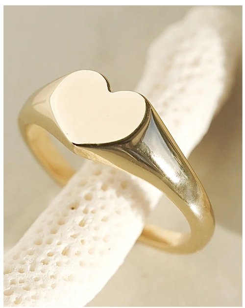 SIGNET HEART RING