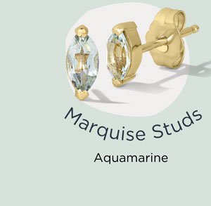 Marquise Studs | Aquamarine