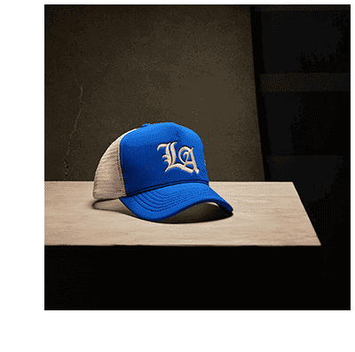 LA EMBROIDERED SCUBA TRUCKER HAT