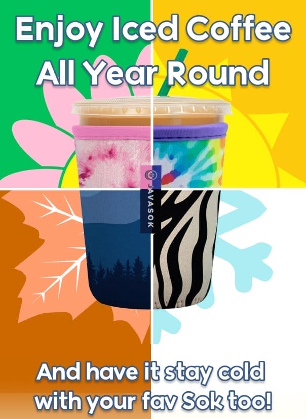 Enjoy iced coffee all year round and have it stay cold with your fav Sok too!