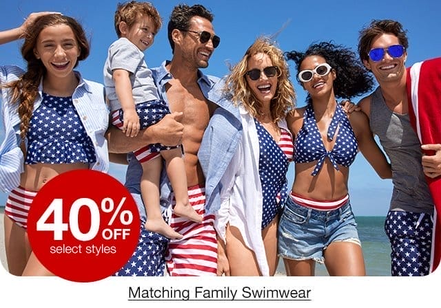 40% off select styles Matching Family Swimwear