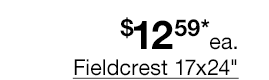 \\$12.59* each Fieldcrest 17x24" oversized bath rugs. Regular \\$30 each