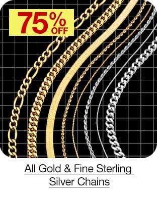 75% off All Gold & Fine Sterling Silver Chains