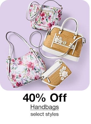 40% Off Handbags, select styles