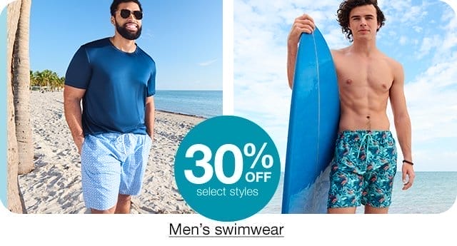 30% Off select styles. Men's swimwear