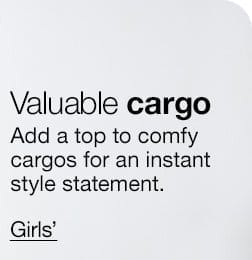 Valuable cargo. Add a top to comfy cargos for an instant style statement. Girls'