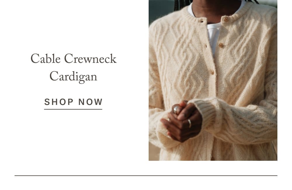 Cable Crewneck Cardigan