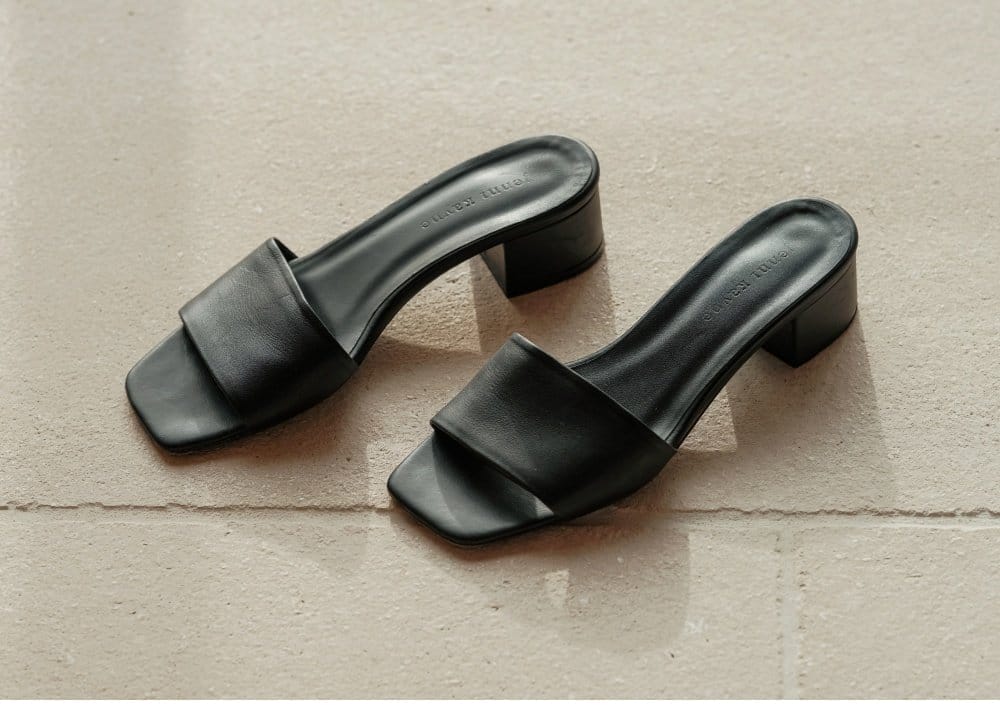 Leather Miller Heeled Slide